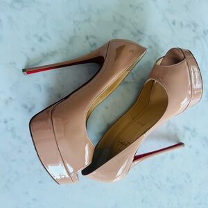 Christian Louboutin Cream and Red Heels Classic Pumps